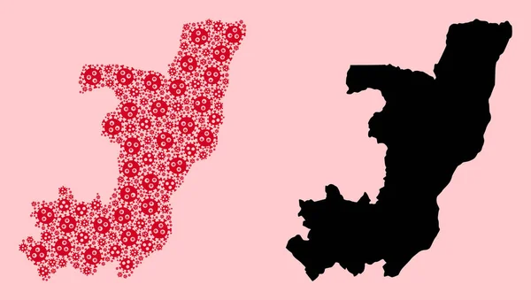 Vektorová mozaika Mapa Republiky Kongo Covid Icons a plná mapa — Stockový vektor