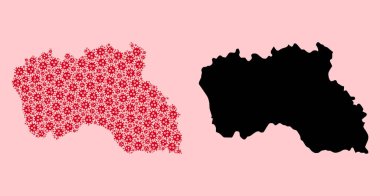 Santa Maria Salgın Simgeleri ve Solid Haritası 'nın Vektör Mozaik Haritası