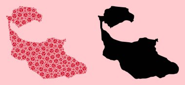 Tiran Salgın Parçacıkları ve Solid Haritası 'nın Vektör Kolajı