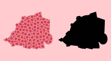 SARS Virüs Simgeleri ve Solid Haritası Vatikan 'ın Vektör Mozaik Haritası