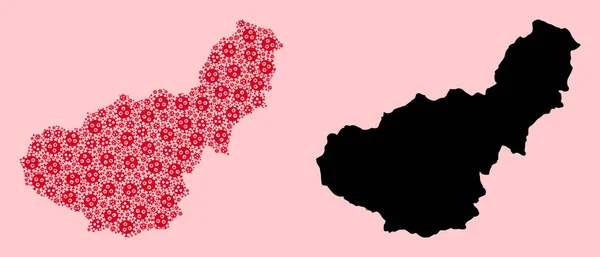 Vektorcollage-Karte der Provinz Granada von SARS-Virusteilen und solider Karte — Stockvektor