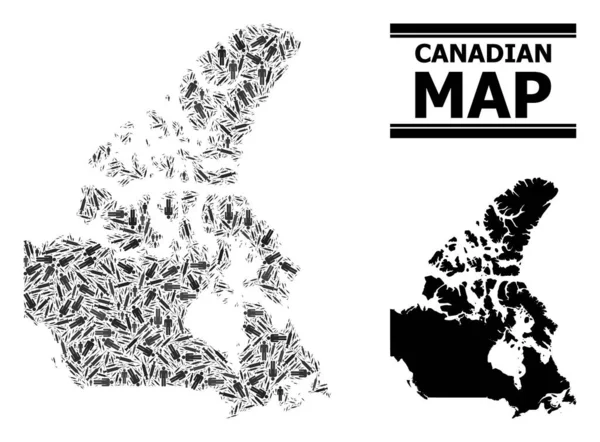 Мозаичная карта Канады по вакцинации — стоковый вектор