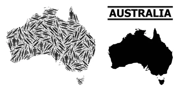 Inoculation Mosaic Map of Australia — 스톡 벡터