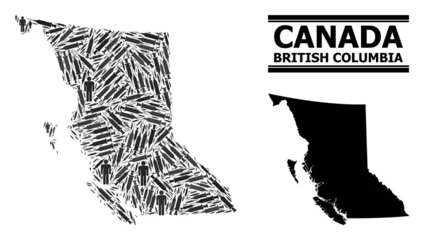 Карта мозаики вирусотерапии Британской Колумбии — стоковый вектор