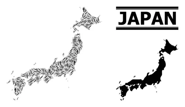 ワクチン｜日本のモザイクマップ — ストックベクタ