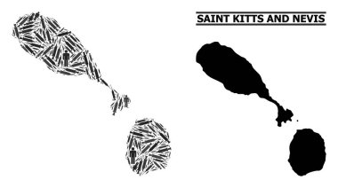 Aşı Mozaik Saint Kitts ve Nevis Haritası