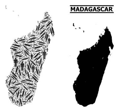Madagaskar Adası Şırınga Mozaik Haritası