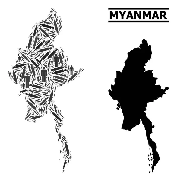 缅甸疫苗拼图 — 图库矢量图片