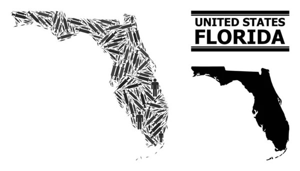 Covid-2019 Лікування Mosaic Map of Florida State — стоковий вектор