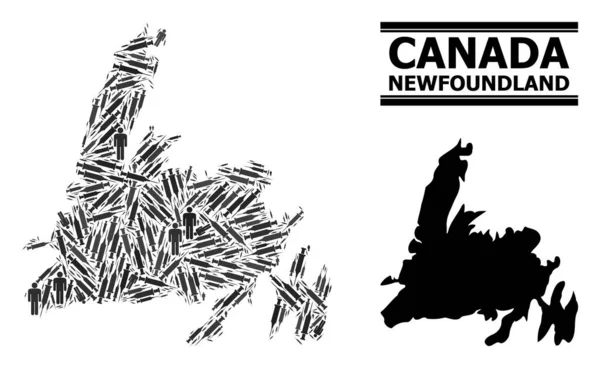 Inoculatie Mozaïekkaart van Newfoundland Island — Stockvector