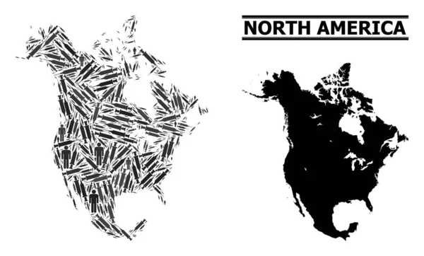 Impfung Mosaik Karte von Nordamerika — Stockvektor