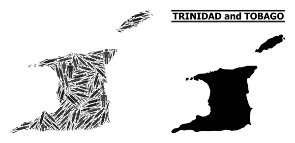Карта Шприца Мозаики Тринидада и Тобаго — стоковый вектор