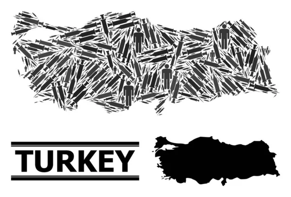 Carte mosaïque d'inoculation de Turquie — Image vectorielle