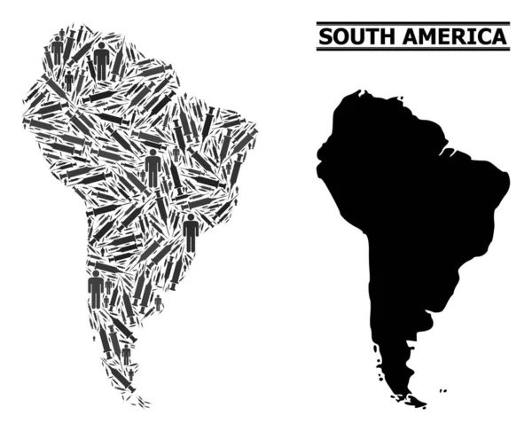 Mapa del mosaico de vacunas de América del Sur — Archivo Imágenes Vectoriales