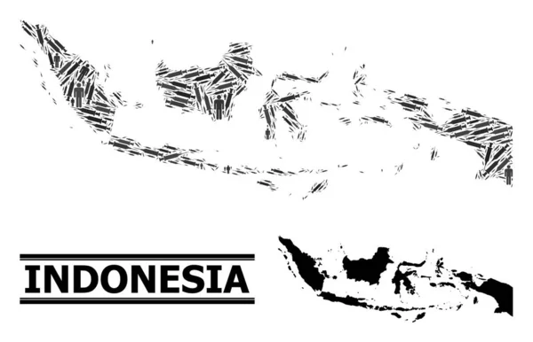 Mapa mozaiky vakcíny Indonésie — Stockový vektor