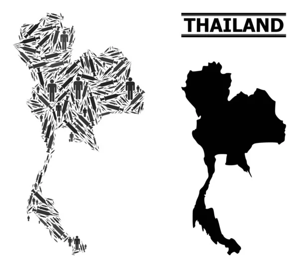 Карта мозаики Вирусной терапии Таиланда — стоковый вектор