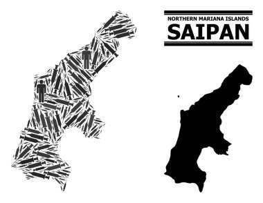 Saipan Adasının Aşılama Mozaik Haritası