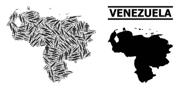 Očkování Mozaika Mapa Venezuely — Stockový vektor