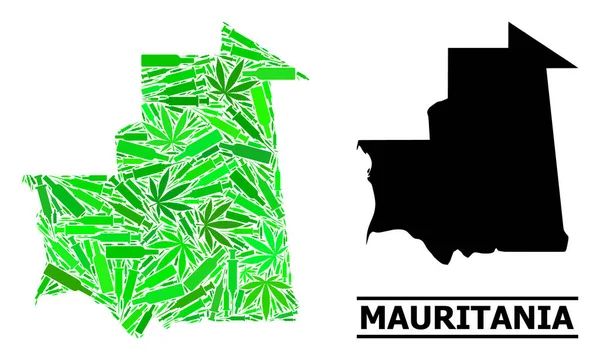 Adicción Mosaico Mapa de Mauritania — Vector de stock