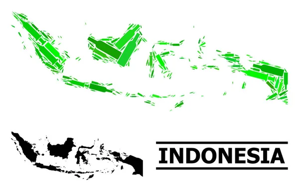 Drogen Mosaik Karte von Indonesien — Stockvektor