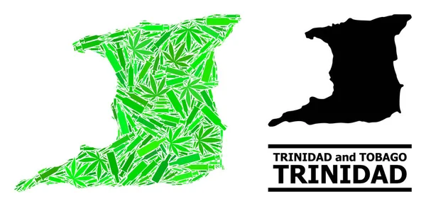 Narkotyki Mozaika Mapa Trinidad Island — Wektor stockowy