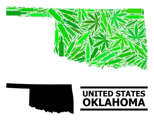 Adicción Mosaico mapa del estado de Oklahoma — Vector de stock