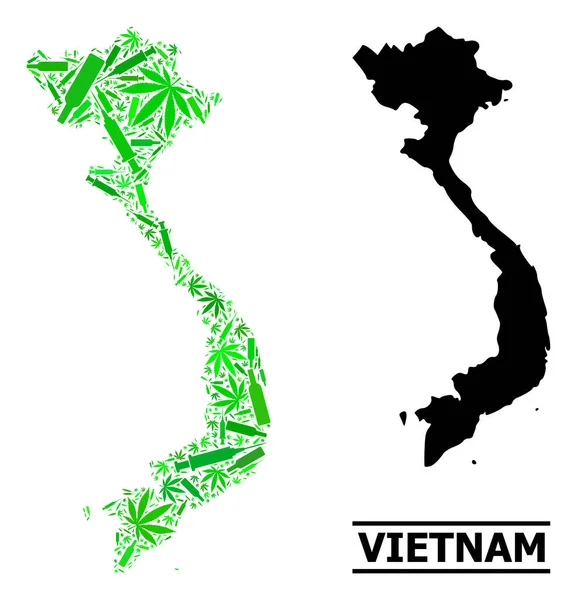Mosaico de drogas Mapa de Vietnam — Archivo Imágenes Vectoriales