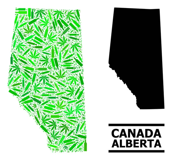 Dipendenza Mosaico Mappa della Provincia di Alberta — Vettoriale Stock