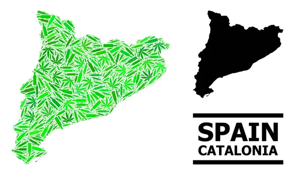 Drugs Mosaic Map of Catalonia — Stock Vector