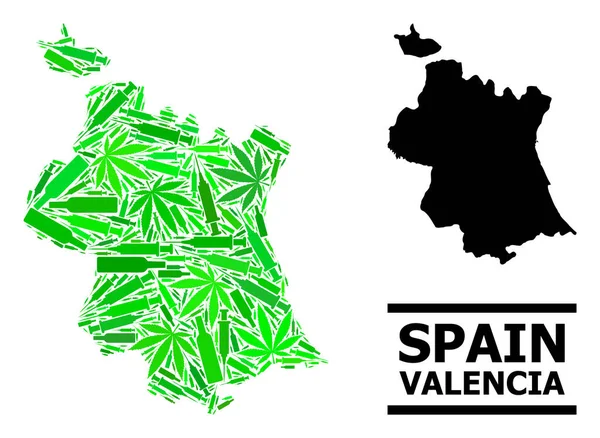 Drugs Mosaic Map of Valencia Province — Stock Vector