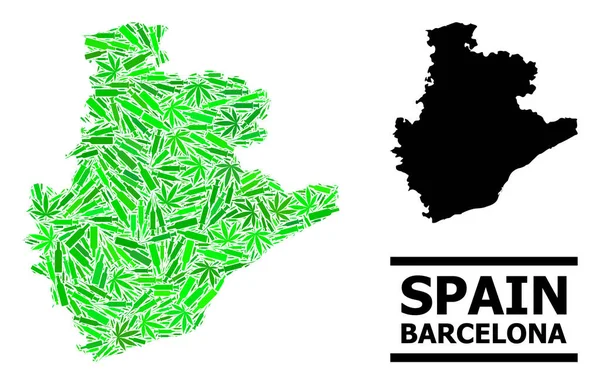 Vício Mosaic Mapa da Província de Barcelona — Vetor de Stock