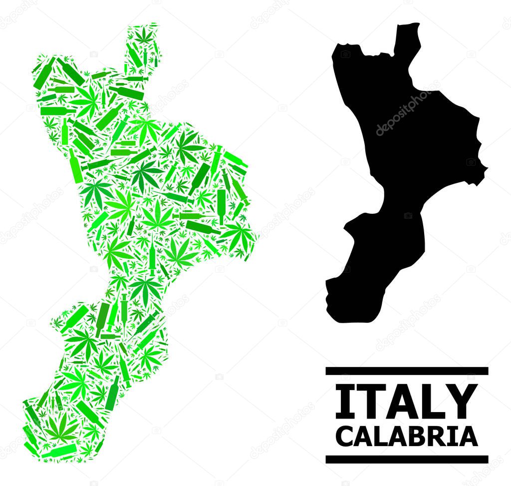Addiction Mosaic Map of Calabria Region