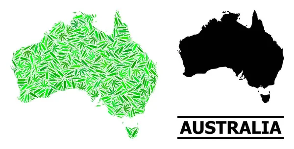 Drogen Mosaik Karte von Australien — Stockvektor