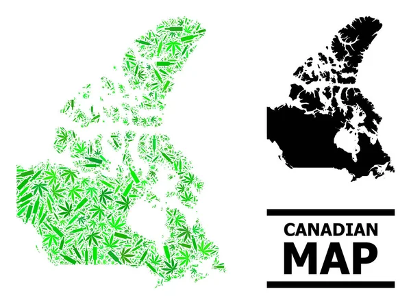 Vício em mosaico Mapa do Canadá — Vetor de Stock