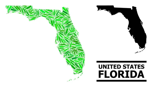 Drogues Mosaic Carte de l'État de Floride — Image vectorielle