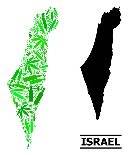Sucht Mosaik Landkarte von Israel — Stockvektor