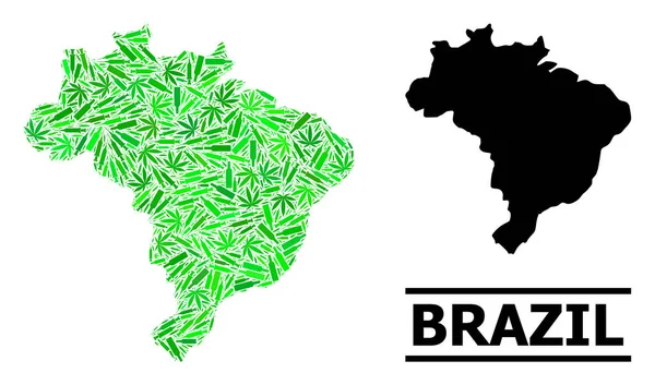 Adicción Mosaico Mapa de Brasil — Archivo Imágenes Vectoriales