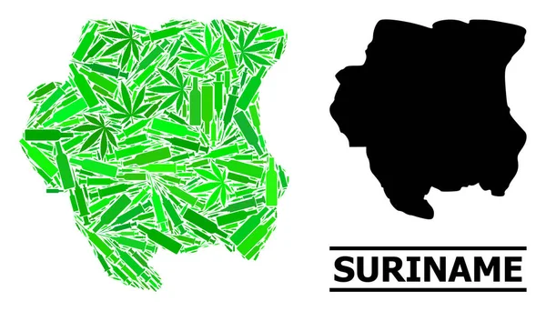 Adicción Mosaico Mapa de Surinam — Vector de stock