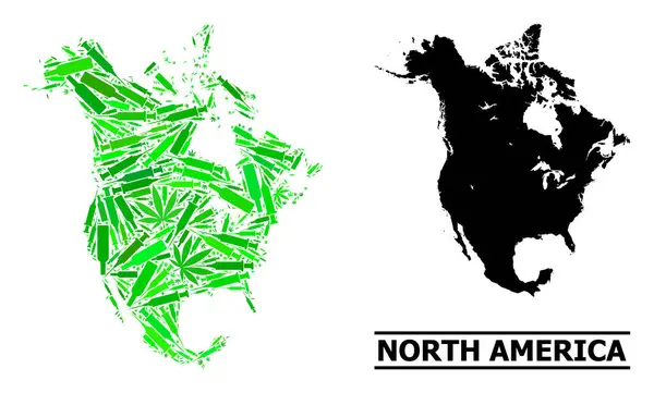 Adicción Mosaico Mapa de América del Norte — Archivo Imágenes Vectoriales