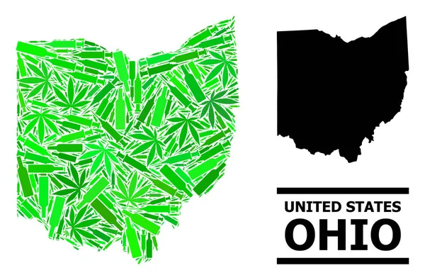 Dipendenza Mosaico Mappa di Ohio State — Vettoriale Stock