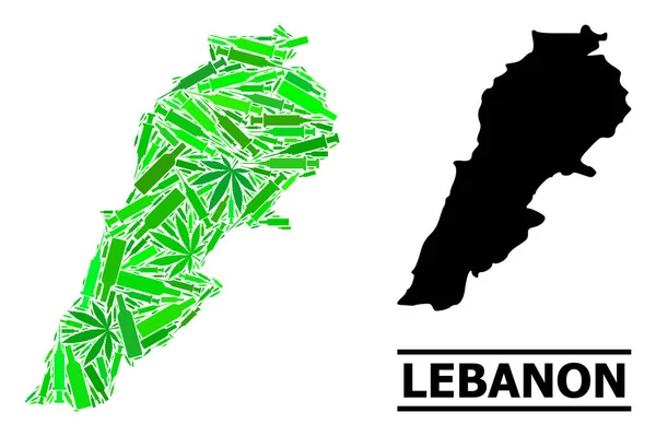 Mapa Libanu dotycząca uzależnienia Mozaika — Wektor stockowy
