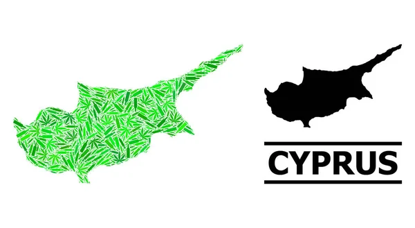 Missbruk Mosaik Karta över Cypern Island — Stock vektor