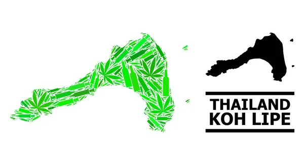 Addiction Mosaic Map of Koh Lipe — Stock Vector