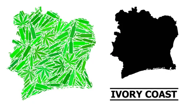 Addiction Mosaic Carte de Côte d'Ivoire — Image vectorielle