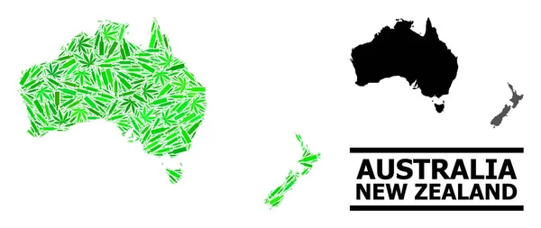 Χάρτης Μωσαϊκού Ναρκωτικών Αυστραλίας και Νέας Ζηλανδίας — Διανυσματικό Αρχείο