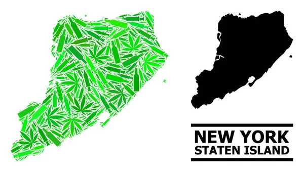 Adicción Mosaico Mapa de Staten Island — Vector de stock