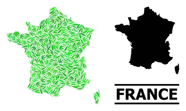 Drogen Mosaik Karte von Frankreich — Stockvektor