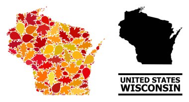 Sonbahar Yaprakları - Wisconsin Eyaleti Mozaik Haritası