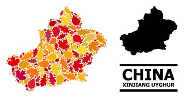 Sonbahar Yaprakları - Xinjiang Uygur Bölgesi Mozaik Haritası