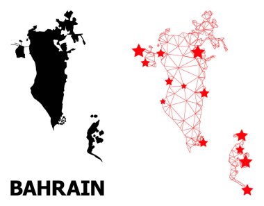 Kırmızı Yıldızlı Bahreyn Çokgen Haritası
